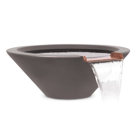 The Outdoor Plus 48 Round Cazo Water Bowl - GFRC Concrete - Chestnut - OPT-48RWO-CST